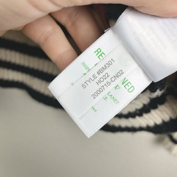 J.Crew Women's Medium Cable-Knit Mockneck Pullover Sweater Stripe Jewel Buttons - Picture 14 of 16